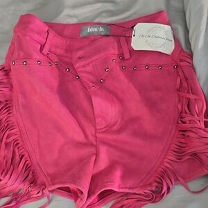Pink Fringe Women's Shorts